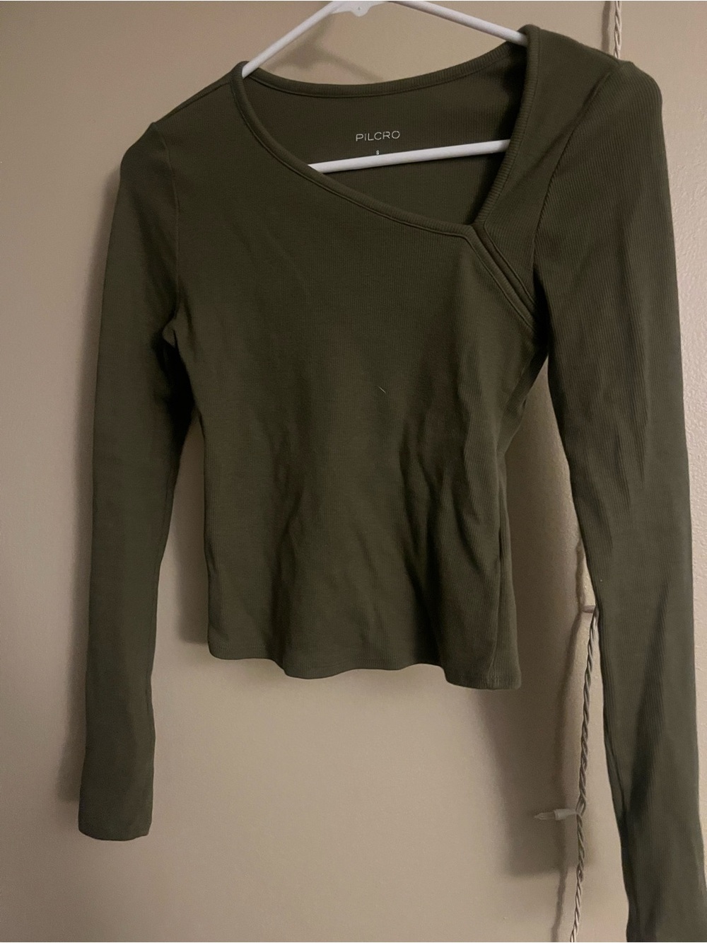Pilcro asymmetrical long sleeve top